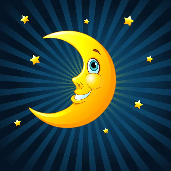 Smiling Moon Radial Background — Stock Photo, Image