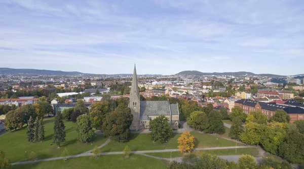 Nahaufnahme Von Dronebilde Vlerenga Kirke — Stockfoto