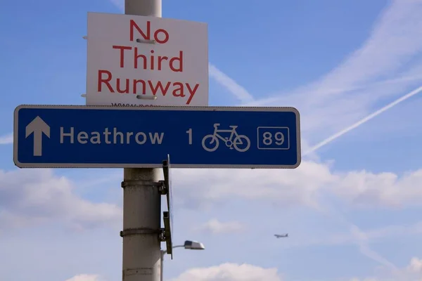 Oposición Contra Tercera Pista Aeropuerto Heathrow Londres Reino Unido — Foto de Stock