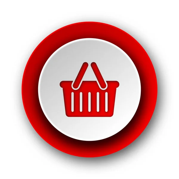 Košík Červený Moderní Webové Ikony Bílém Pozadí — Stock fotografie