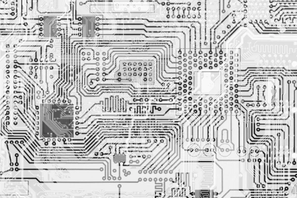 Circuito Industriale Elettronico Monocromatico Sfondo Grafico — Foto Stock