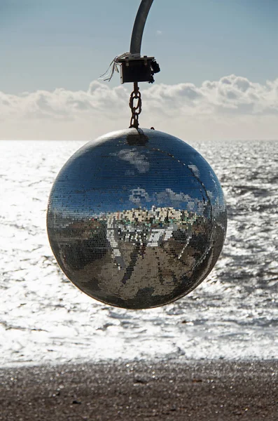 Glitterball Suspended Brighton Beach Sussex England — Stock Photo, Image