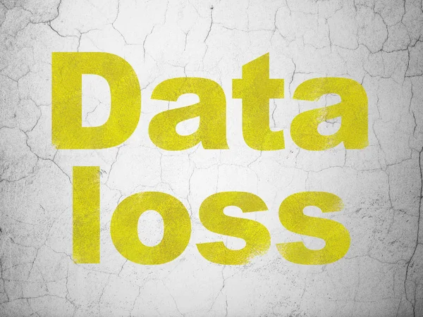 Conceito Dados Perda Dados Amarelos Fundo Parede Concreto Texturizado — Fotografia de Stock