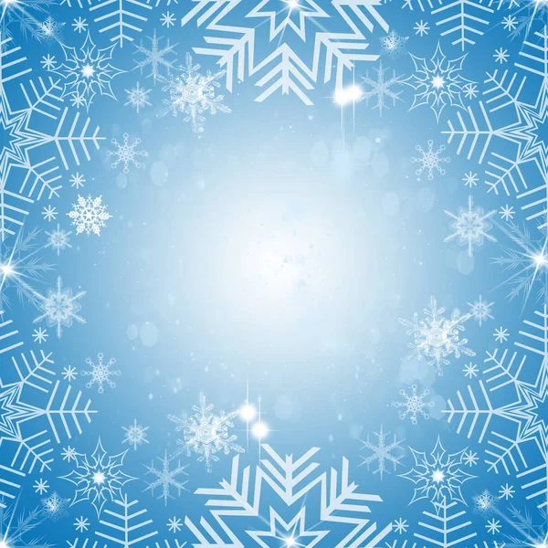 Flocos Neve Abstratos Fundo Azul — Fotografia de Stock