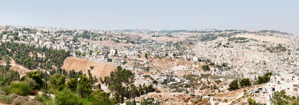 Panoramablick Auf Jerusalem Alte Und Neue Stadt Unter Sauberem Himmel — Stockfoto