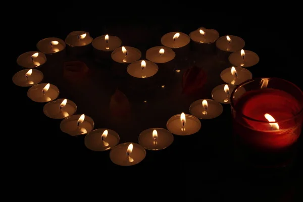 Heart Candles Sign Love Romantic Evening Stock Photo by ©YAYImages 258676766