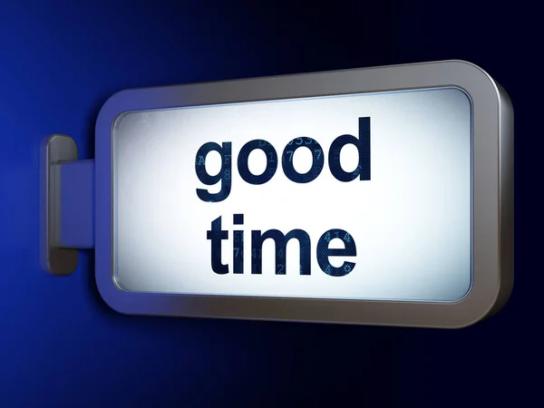 Time concept: Good Time on advertising billboard background, 3D rendering