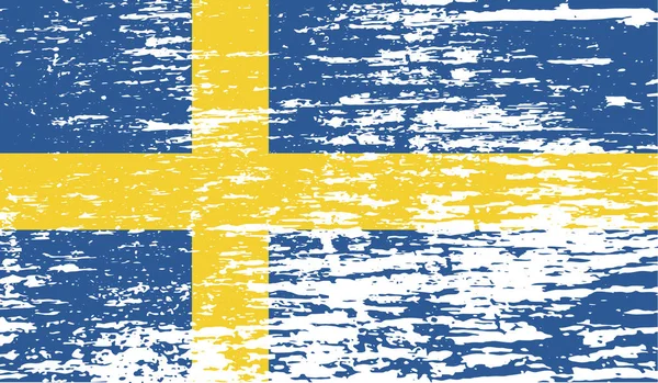 具有旧纹理的瑞典国旗 — 图库照片