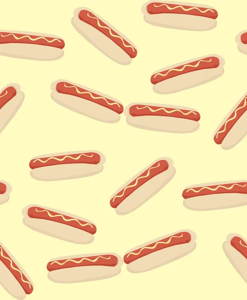 Senza Soluzione Continuità Modello Sfondo Piastrellato Hot Dog — Foto Stock
