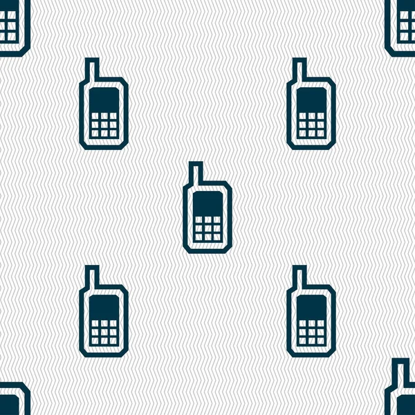 Знак Значка Мобільного Телефону Безшовний Візерунок Геометричною Текстурою Ілюстрація — стокове фото