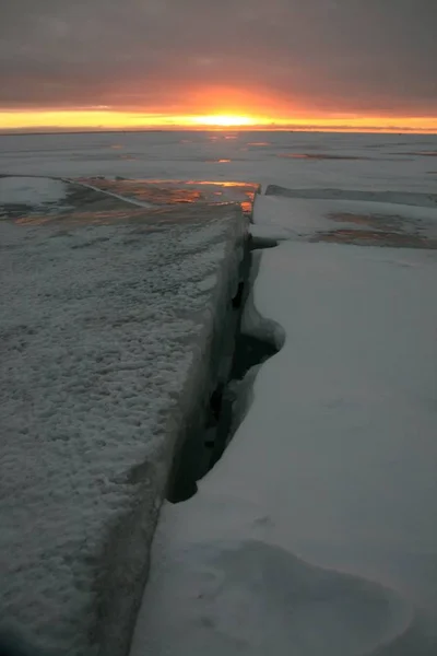 Світанок Захід Сонця Зимовий Пейзаж — стокове фото