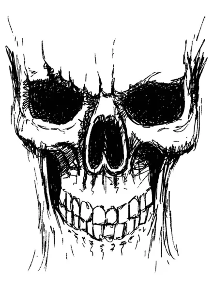 Disegno Mano Del Cranio Fatto Giorno Halloween — Foto Stock