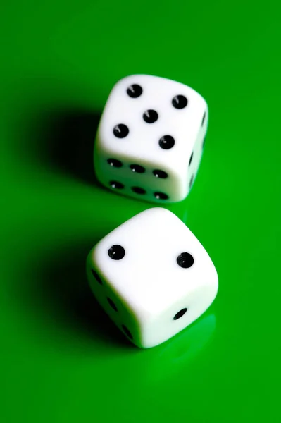 Dice Isolated Green Background — Stock Photo, Image