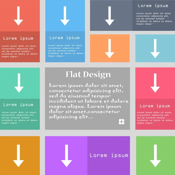Seta Para Baixo Baixar Carregar Sinal Ícone Backup Conjunto Botões — Fotografia de Stock