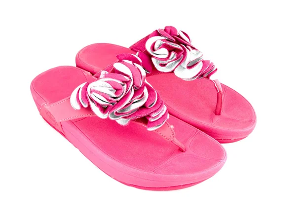 Zapatillas Color Rosa Sobre Fondo Blanco —  Fotos de Stock
