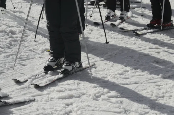 Skier Attendre Tour Glissière Blanc Borovetz Resort Bulgarie — Photo