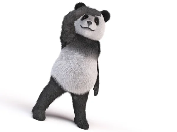 Personagem Boneca Panda Gigante Parece Longe Fechando Pálpebra Mão Urso — Fotografia de Stock