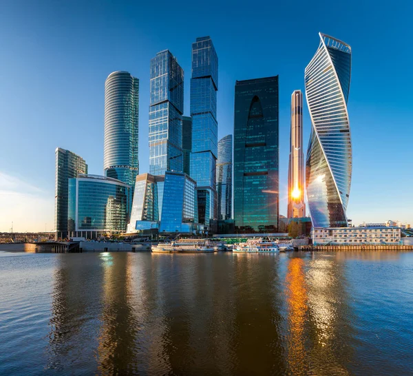 Moskwa City Widok Drapaczy Chmur Moscow International Business Center — Zdjęcie stockowe