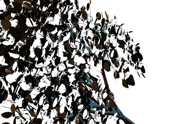 Abstrakt Kreativ Symbolisk Strukturerad Bild Grenar Ett Träd Med Löv — Stockfoto