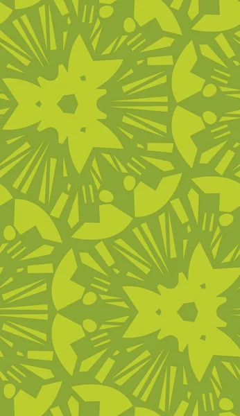 Seamless Green Starburst Floral Background Wallpaper Pattern — Stock Photo, Image