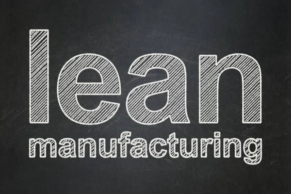 Manufacuring Concept Text Lean Manufacturing Black Chalkboard Background — Stock Photo, Image