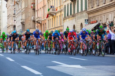 TRIESTE, ITALY -  JUNE, 01: Cyclist during the final parade of 97th edition of the Giro d'Italia on November 01, 2014 clipart