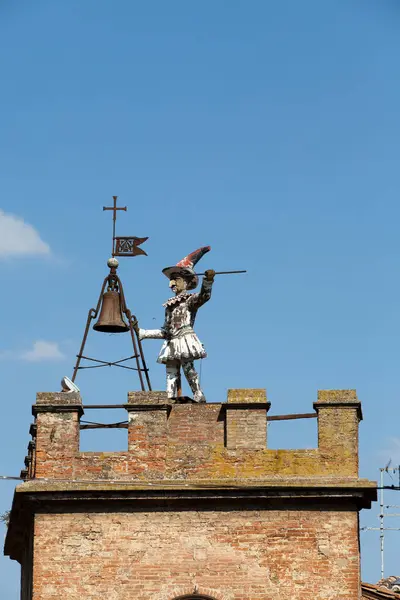 Torre Della Pulcinella Clocktower Montepulciano Italia — Foto de Stock