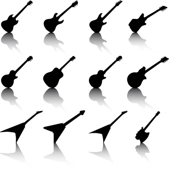 Illustrazione Della Silhouette Della Chitarra — Foto Stock