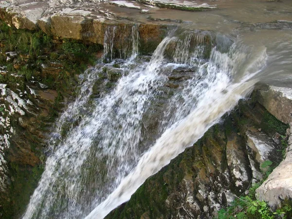 Cai Rio Uma Água Fluxo Uma Beleza Umidade Cáucaso — Fotografia de Stock