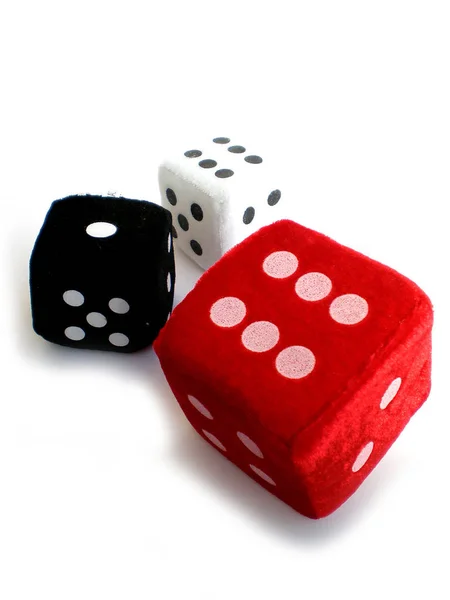 Red White Black Dice Isolated White Background — Stock Photo, Image