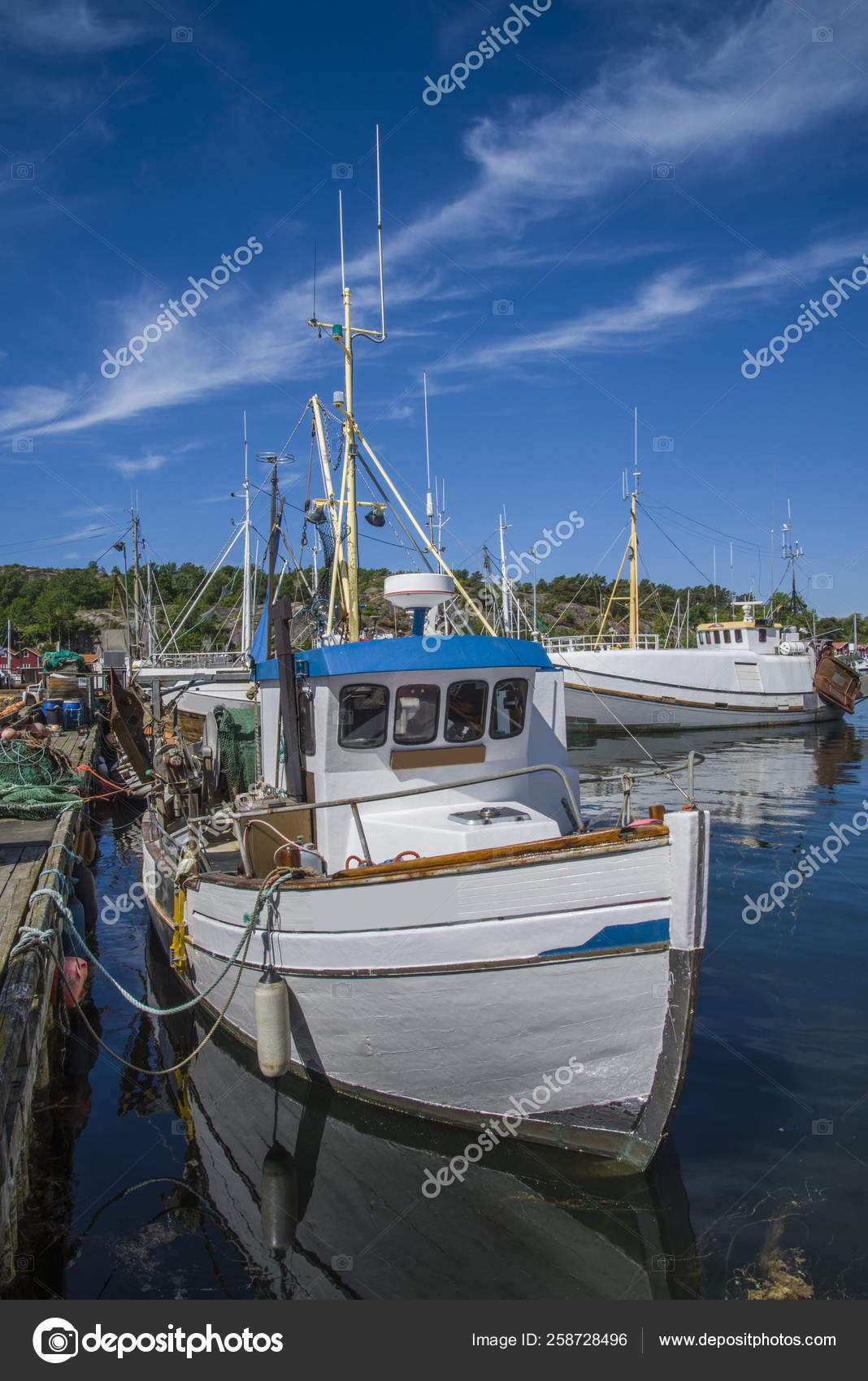 Fishing Boats Moored Docks Grebbestad Sweden Stock Photo C Yayimages