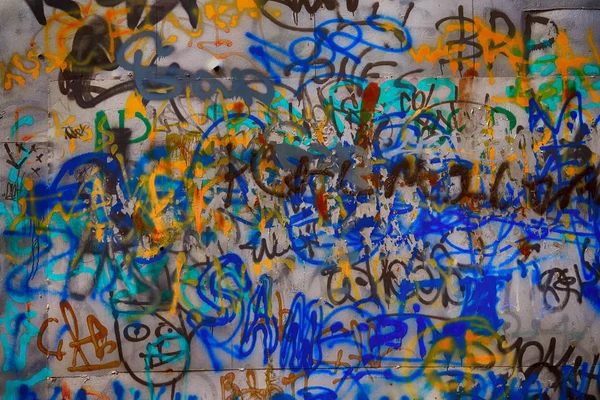 Parede Metálica Grafite Confusa Útil Como Fundo Grunge Textura — Fotografia de Stock