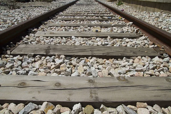 Tren Rayları Demiryolları Spanya Detay — Stok fotoğraf