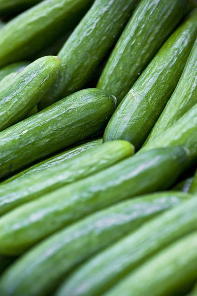 Array Cucumbers Sale Market — Stock Photo, Image