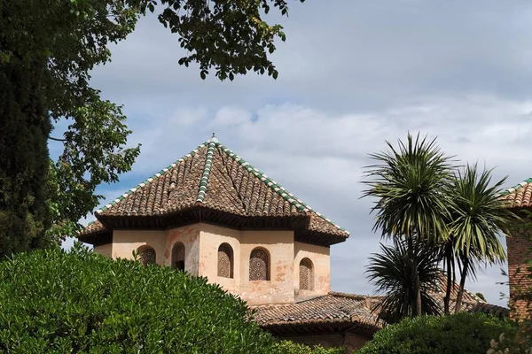 Techo Del Palacio Alhambra Visto Desde Los Jardines Alhambra — Foto de Stock