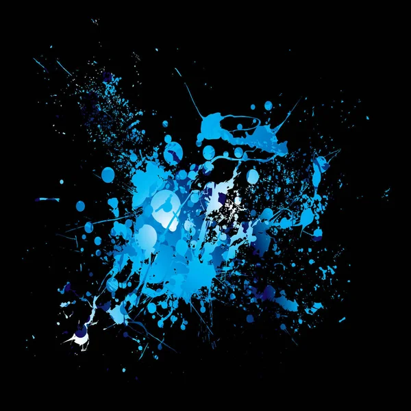 Tonos Grunge Azul Tinta Abstracta Splat Fondo — Foto de Stock