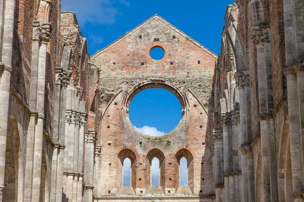 Itálie Toskánsko Oblast Středověké San Galgano Opatství — Stock fotografie