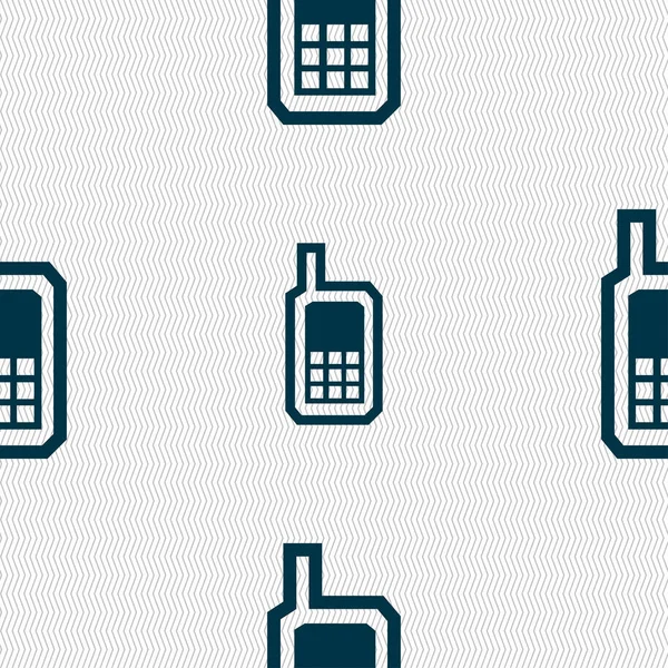 Знак Значка Мобільного Телефону Безшовний Візерунок Геометричною Текстурою Ілюстрація — стокове фото