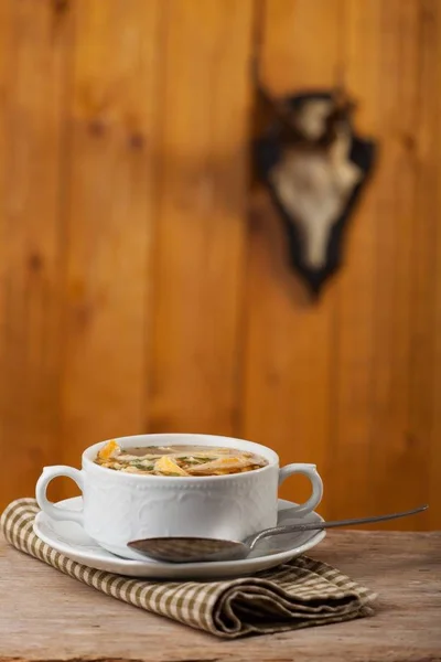 Supă Clătită Bavareză Într Castron — Fotografie, imagine de stoc