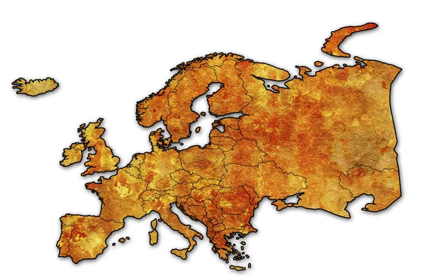 Viejo Mapa Político Europa Con Fronteras País — Foto de Stock