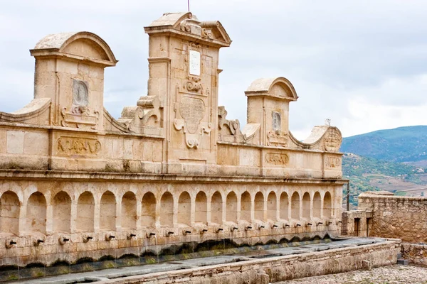 Granfonte Barokk Szökőkút Leonforte Szicília Olaszország — Stock Fotó