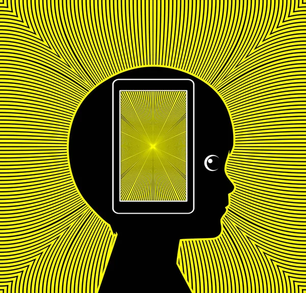 Mobiltelefon Strålning Påverkar Barns Hjärnutveckling — Stockfoto