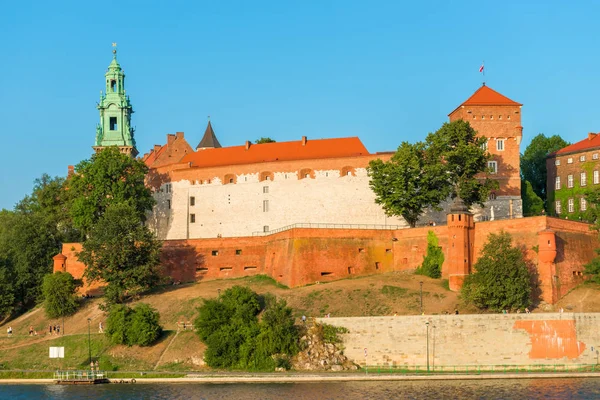 Château Wawel Situé Sur Colline Sur Rive Vistule Cracovie Pologne — Photo