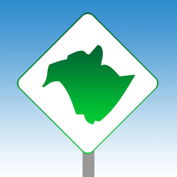 Canadian State New Brunswick Map Road Sign Green Isolated White — Stock Photo, Image