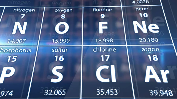 Illustrazione Una Parte Della Tavola Periodica Degli Elementi — Foto Stock