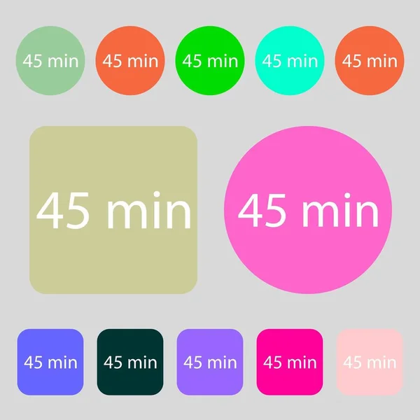 Minutos Icono Botones Colores Diseño Plano Ilustración —  Fotos de Stock