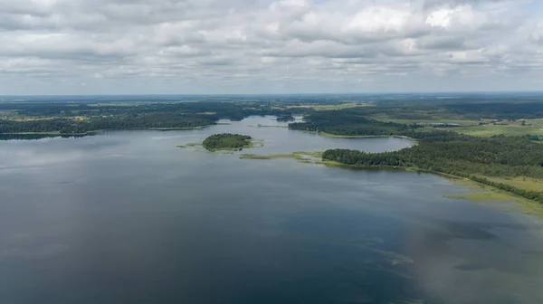 Плателяйское Озеро Литва Вид Беспилотника — стоковое фото