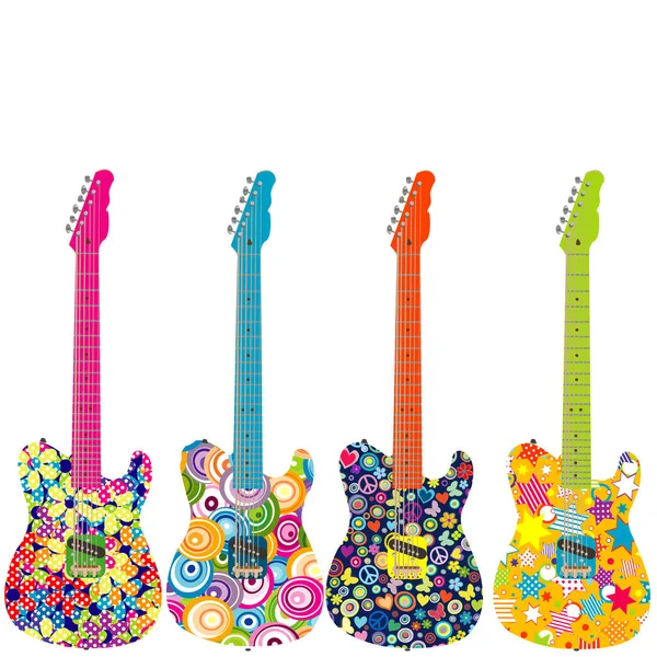 Guitarras Eléctricas Flower Power — Foto de Stock