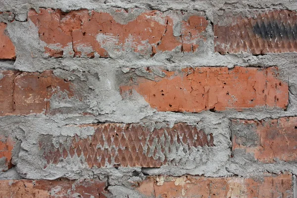Tegelvägg Bygg Misstag Cement Att Prestera Foto För Din Design — Stockfoto