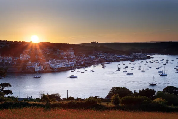 Salcombe Ria Estuario Puesta Sol Sur Devon Inglaterra Reino Unido —  Fotos de Stock